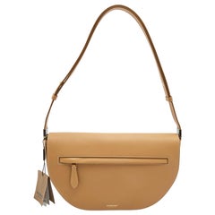 Burberry Warm Sand Leather Medium Olympia Shoulder Bag