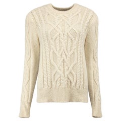 Isabel Marant Cream Alpaca Wool Cable Knit Jumper Size L