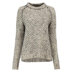 Maglia in lana grigia a maglia grossa taglia S