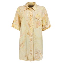 Alemais Yellow Cotton Marble Printed Shirt Size M