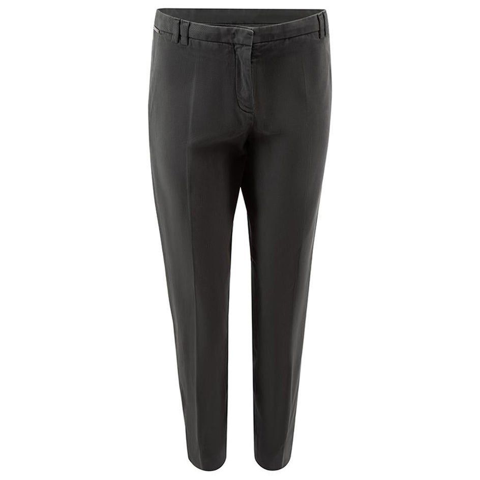 Fabiana Filippi Grey Mid Rise Tapered Trousers Size XS For Sale