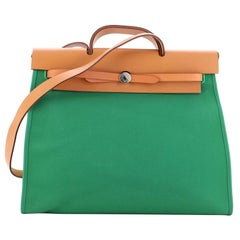 Hermes Herbag Zip Leather and Toile 39