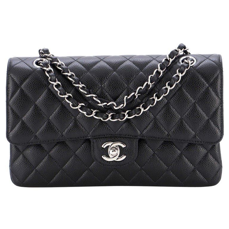 Chanel Light Blue Quilted Caviar Leather Small Classic Double Flap Bag For  Sale at 1stDibs