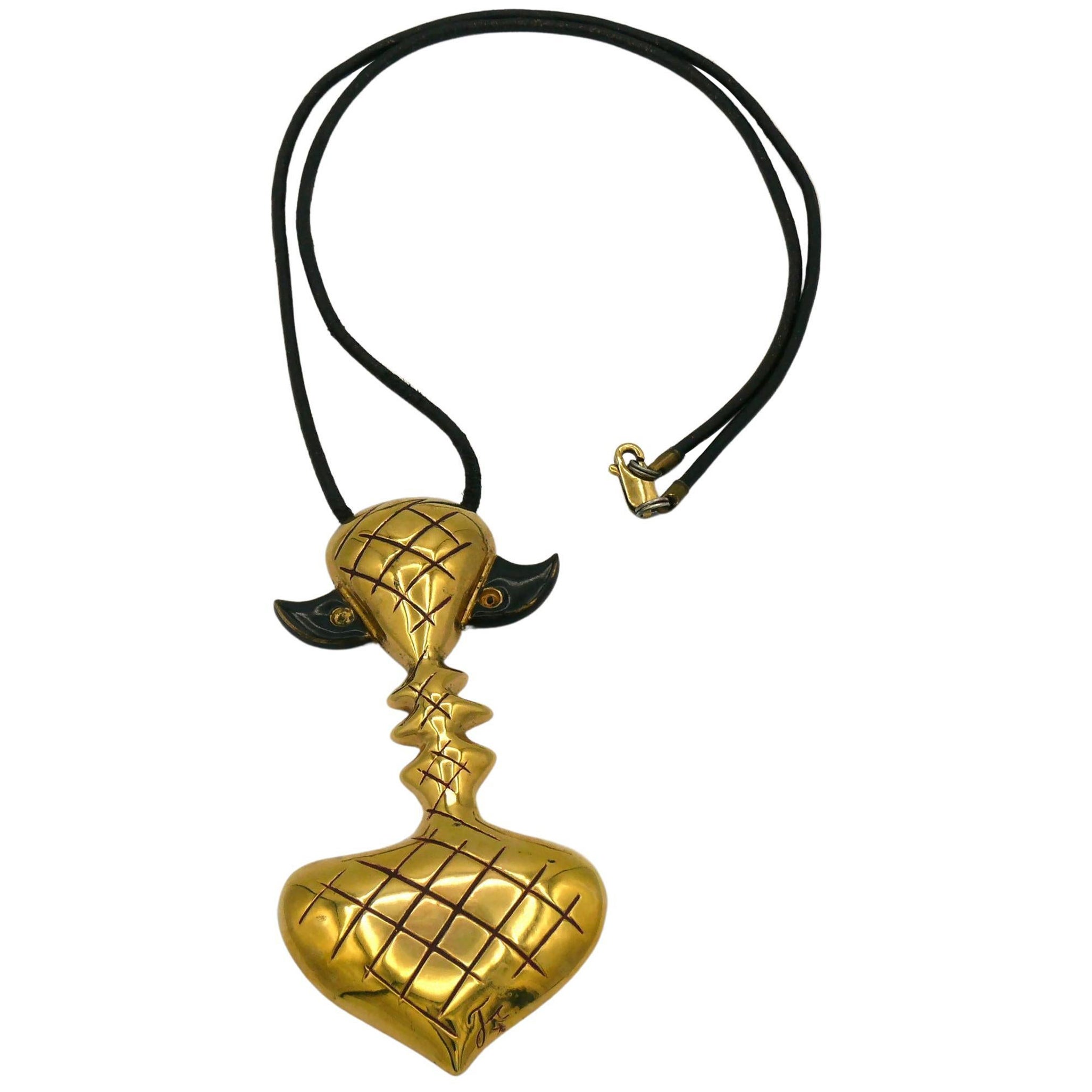 After JEAN COCTEAU by Atelier MADELINE-LAUPIN "Entre-Profils" Pendant Necklace For Sale