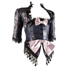 John Galliano Victorian 1994 SS Runway Velvet Lace Blazer Corset Jacket