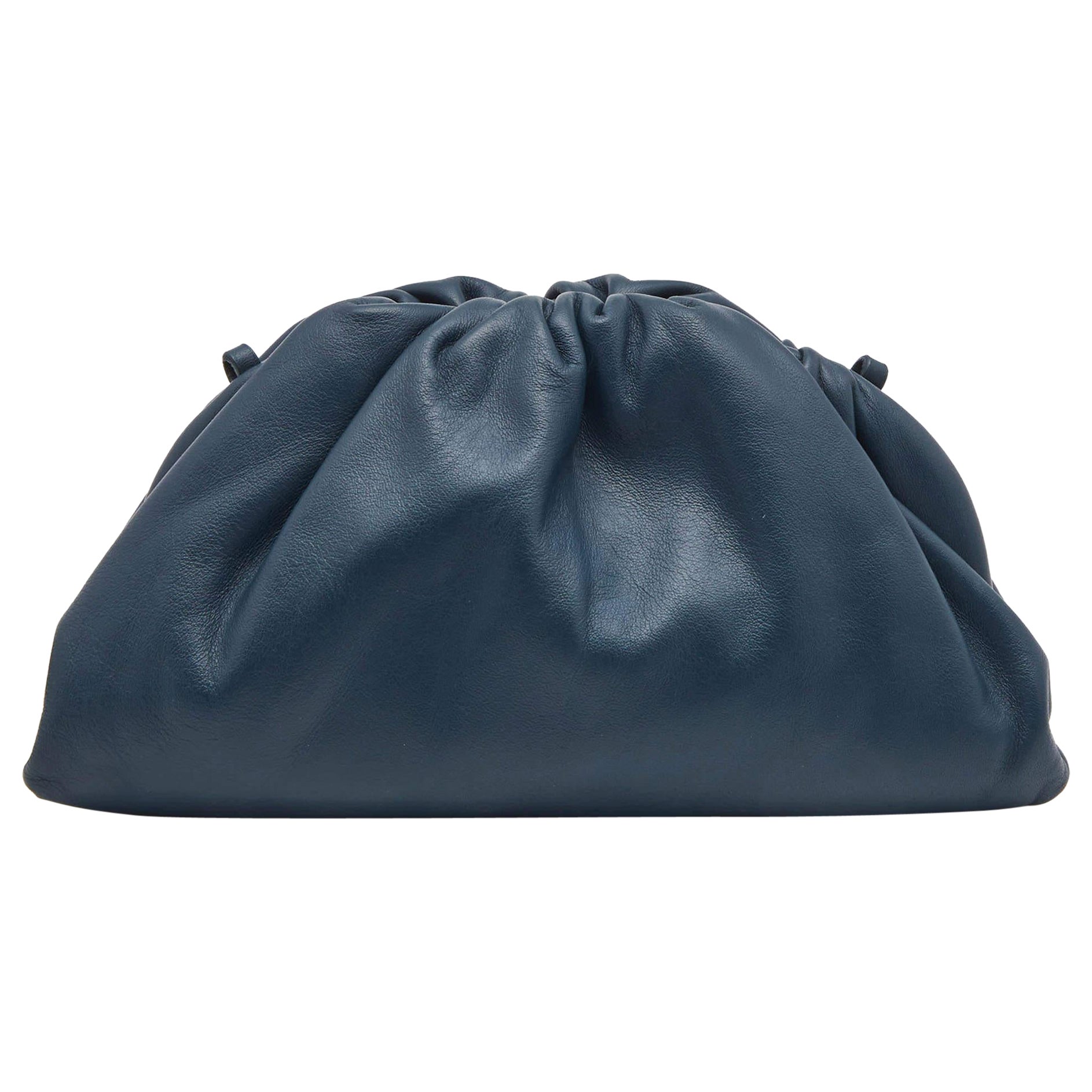 Bottega Veneta Dark Blue Leather Mini The Pouch Bag