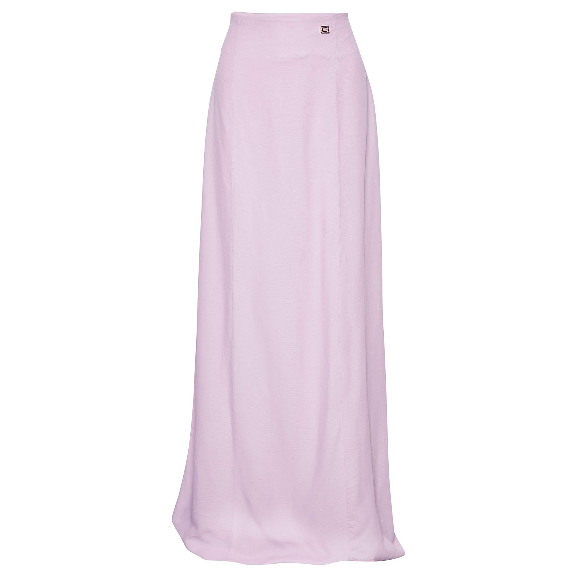Class by Roberto Cavalli Pink Crepe Maxi Skirt L For Sale