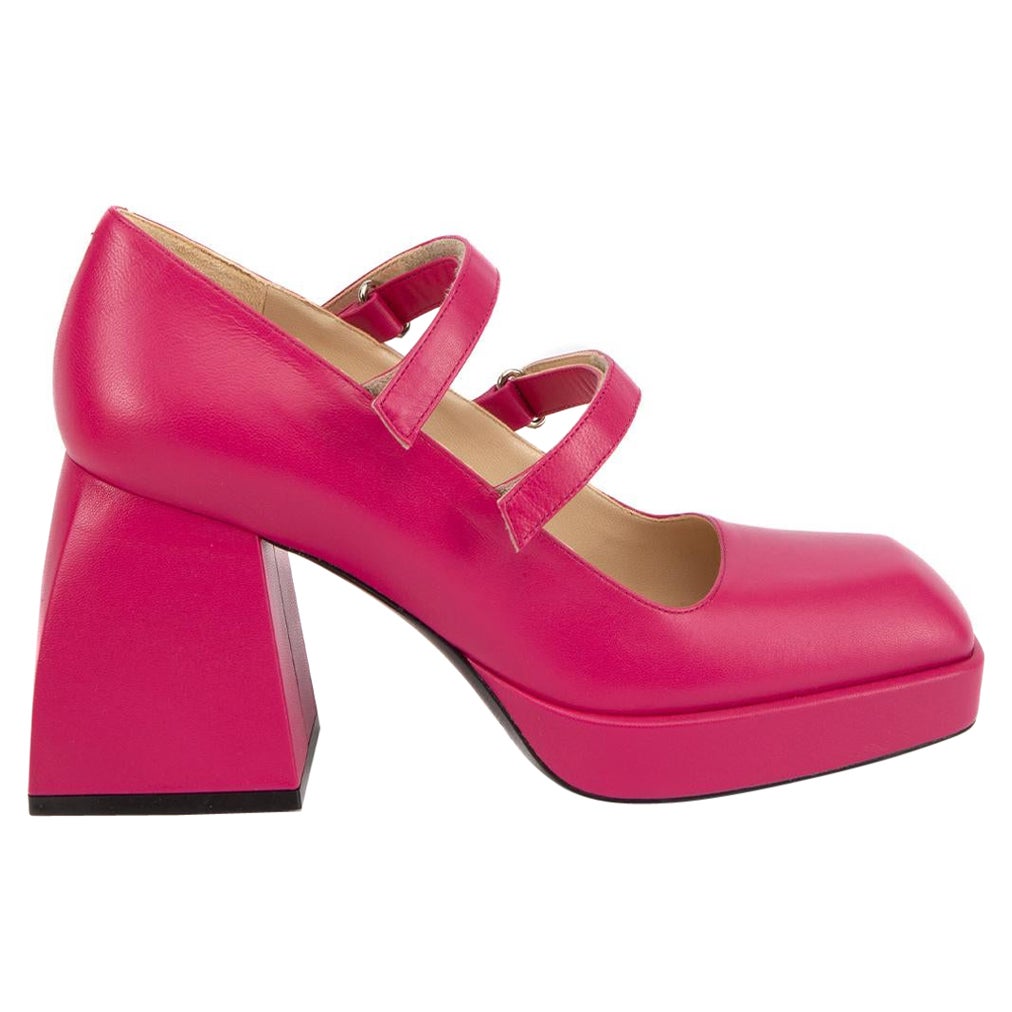 Hot Pink Bulla Babies Leather Mary Jane Heels Size UK 6 For Sale at 1stDibs