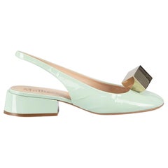 Mulberry Helle Jade Lackleder Juwelendetail Sling Back 30 Pumps Größe IT 36