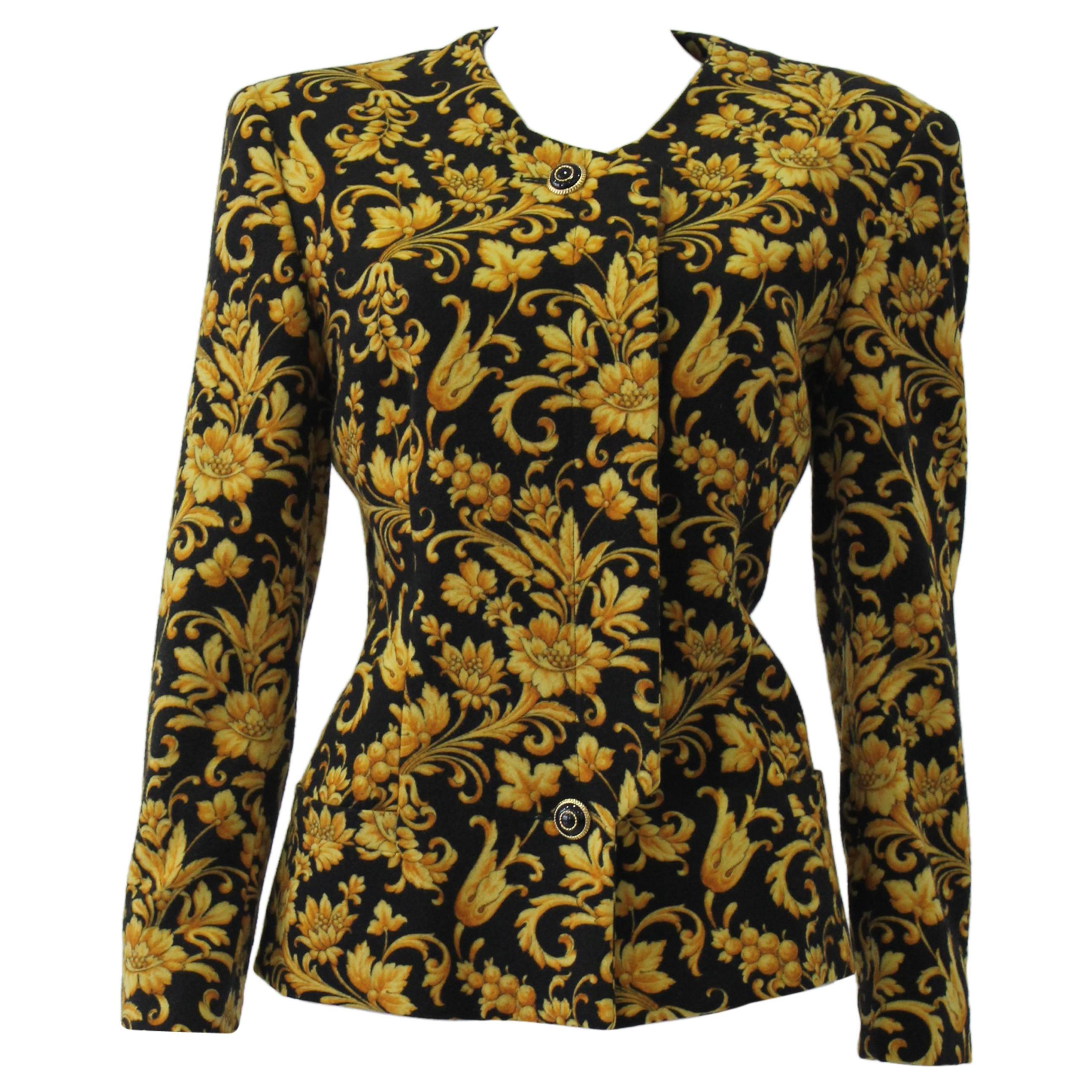 Gianni Versace Baroque Printed Jacket Fall 1991 For Sale