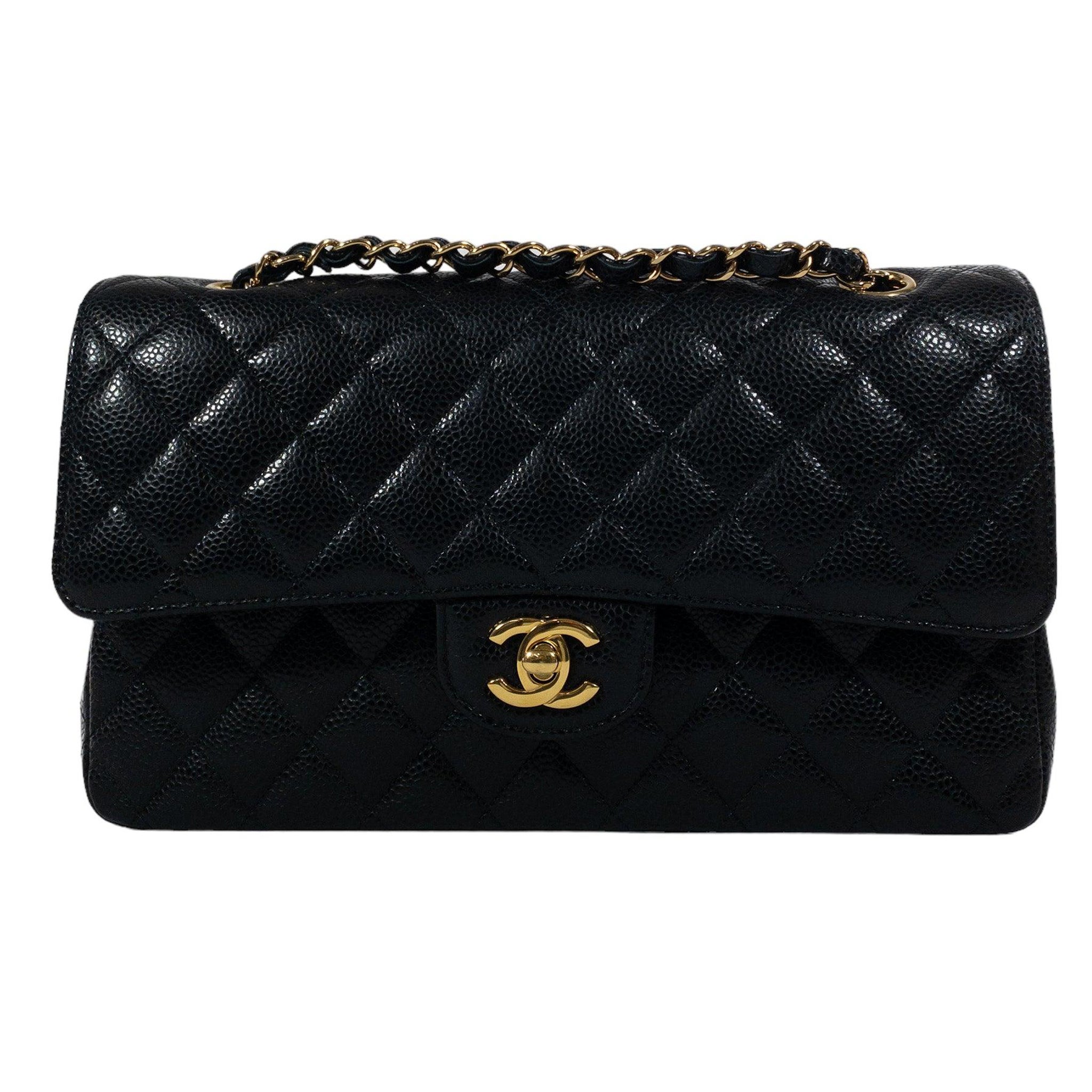 Chanel Black Caviar Medium Classic Flap GHW 