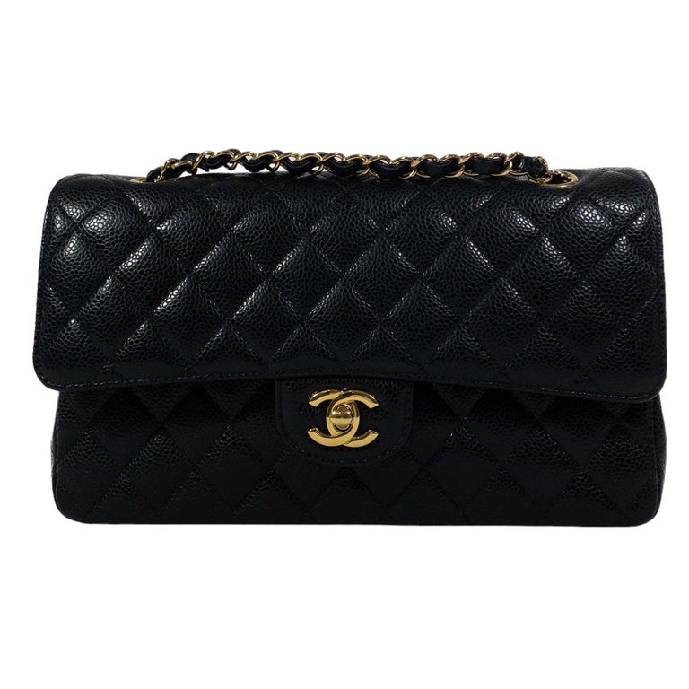 Chanel Black Caviar Medium Classic Flap GHW For Sale at 1stDibs