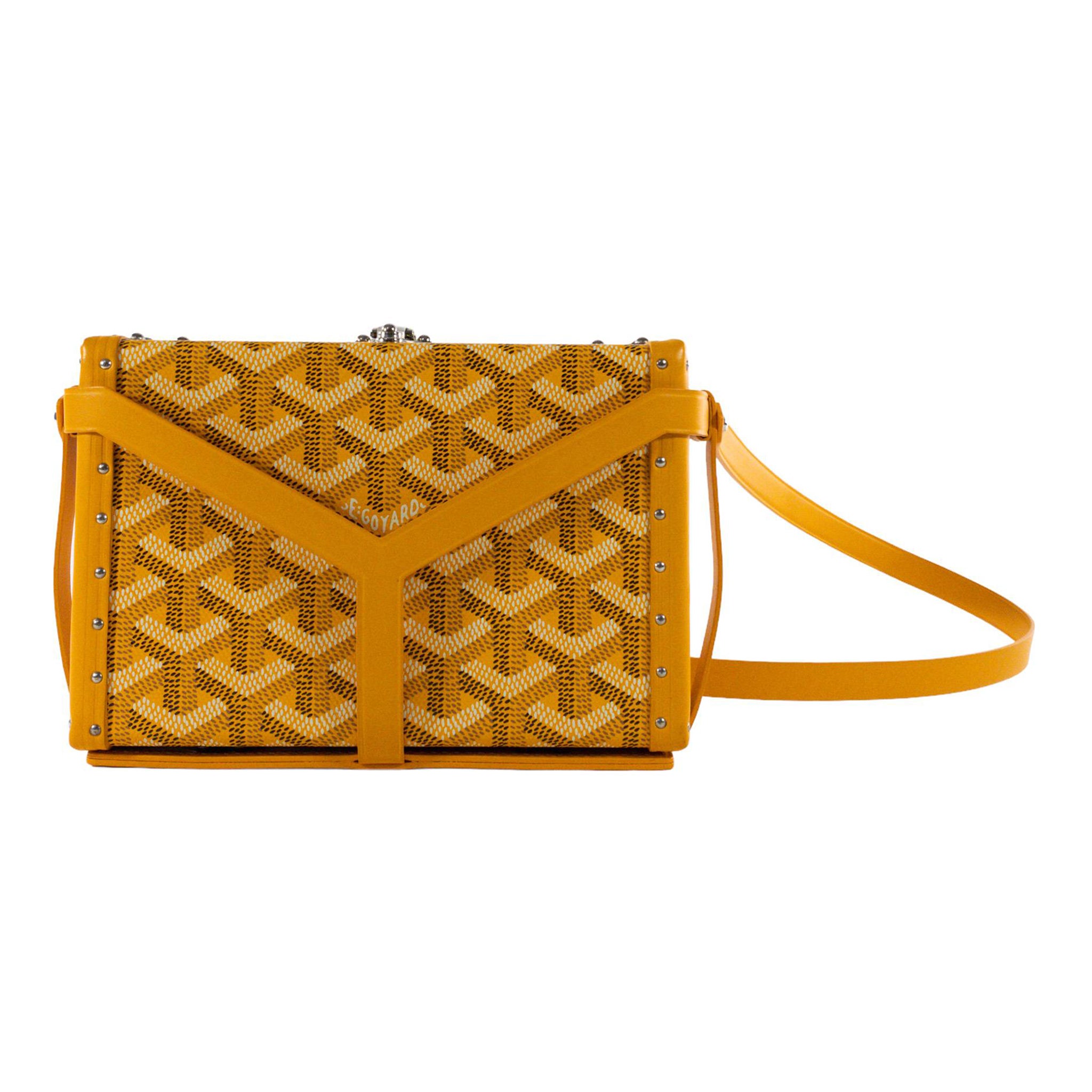 Goyard Yellow Mini Trunk with Harness Bag For Sale at 1stDibs