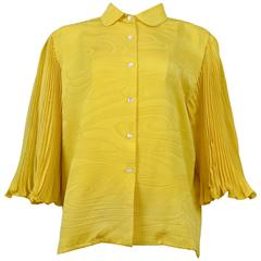 Pierre Cardin Couture Yellow Pleated Blouse 6