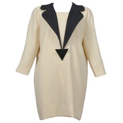 Pierre Cardin Couture Cream Wool Dress