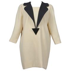 Pierre Cardin Couture Cream Wool Dress 9