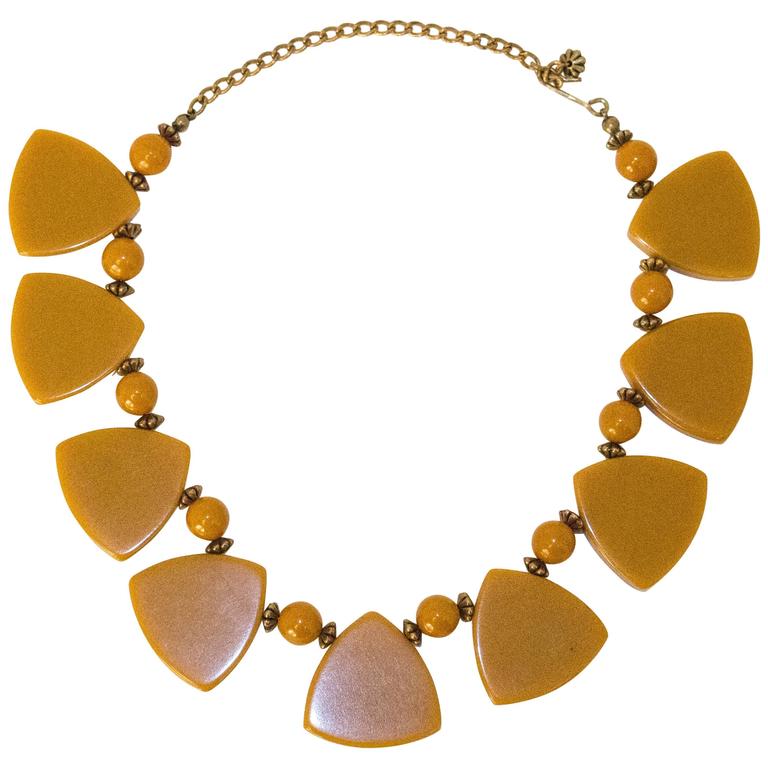 30s Butterscotch Bakelite Necklace For Sale at 1stdibs