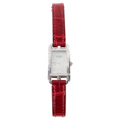 Hermes Braise Alligator Watch with Diamonds