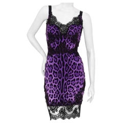 Dolce & Gabbana - Vestito con stampa leopardata viola (circa inizio anni 2000)