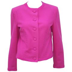 Hot Pink Moschino Wool Felt Jacket With Deconstructed Details 12