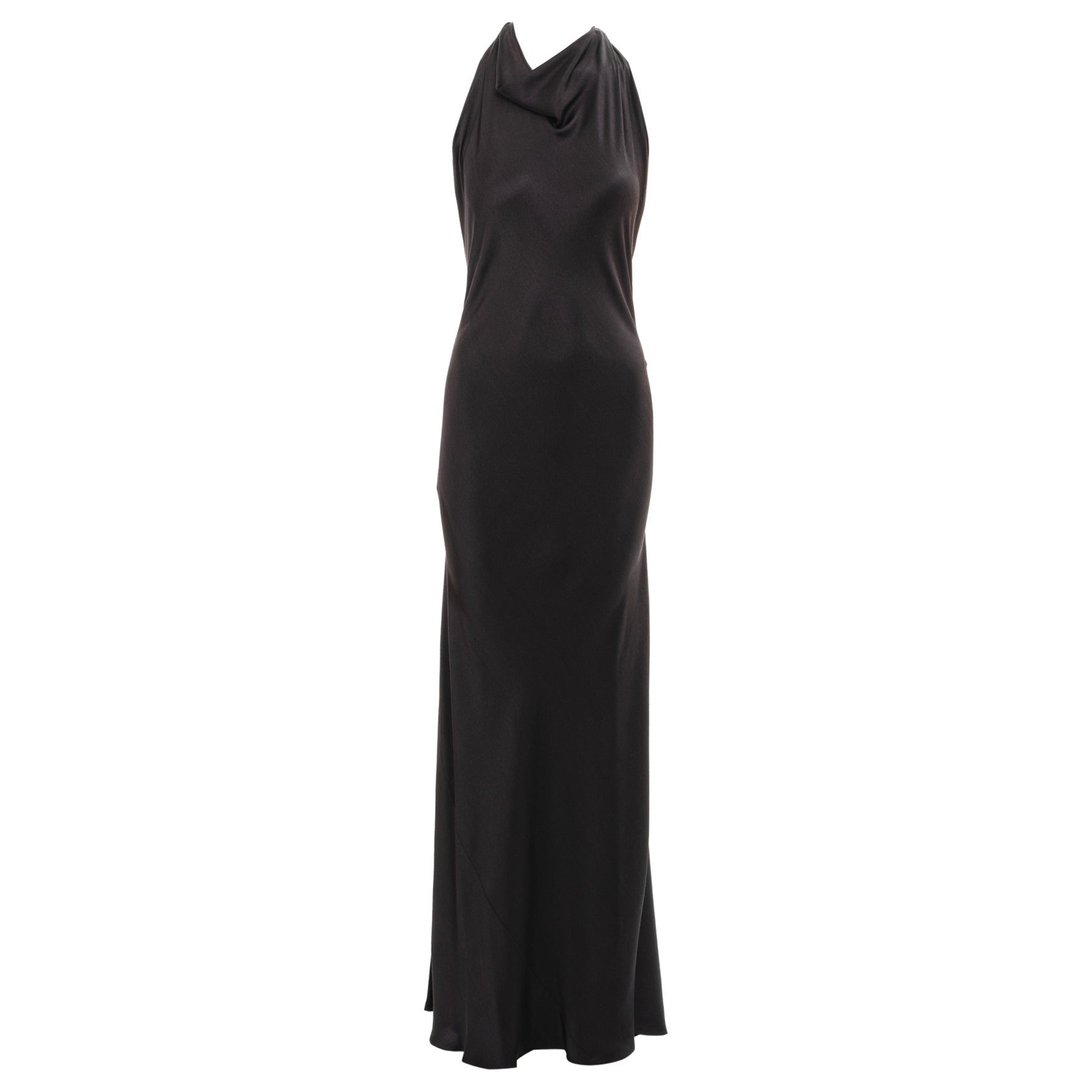Hermes by Jean Paul Gaultier black silk Chaine d'ancre evening dress, fw 2007 For Sale