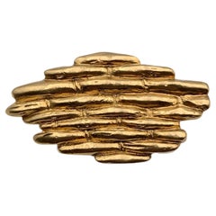 Yves Saint Laurent Vintage Gold Metal Brooch Pin