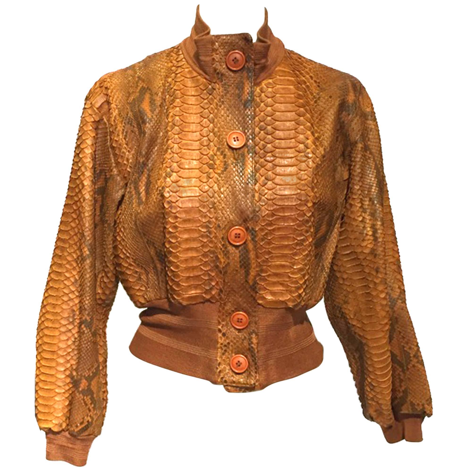 Gianfranco Ferre vintage python bomber jacket from mid 1990s, Sz. S For Sale