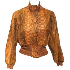 Gianfranco Ferre Retro python bomber jacket from mid 1990s, Sz. S