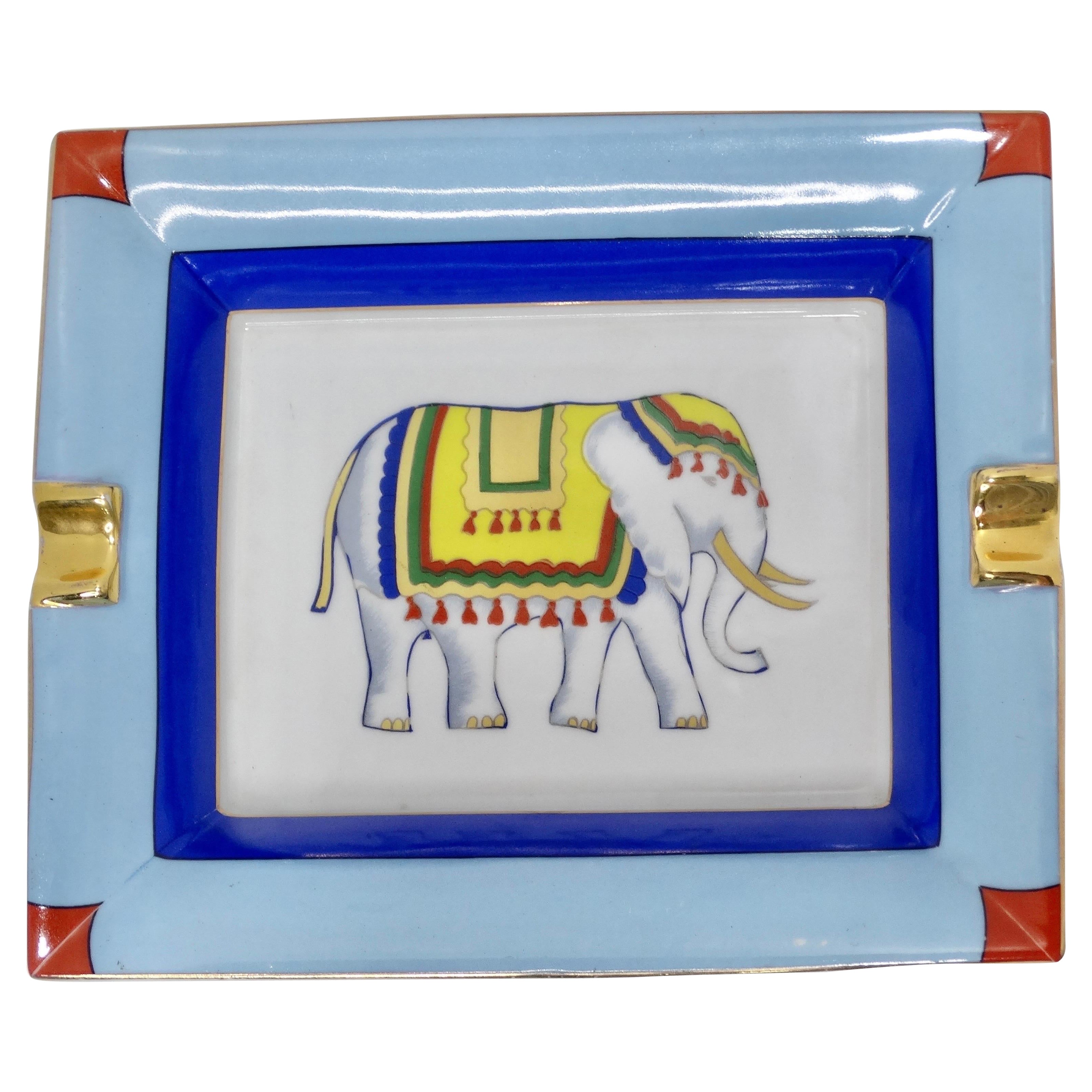 1980s Italian Porcelain Elephant Ash Tray