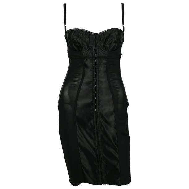 Dolce and Gabbana Black Lingerie Corset Bustier Dress For Sale at ...