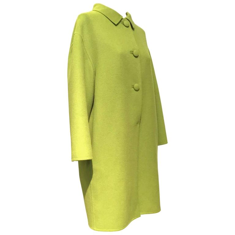 Prada green wool coat, Sz. S For Sale at 1stDibs