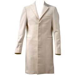 Mens Acne Studios White Long Coat
