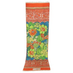 Lanvin Silk Tropical Floral Scarf, 1960's