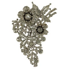 Trifari Regence Tremblant Pave Floral 18th Century Clip Brooch, Alfred Philippe