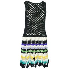 Missoni Black and Multi Crochet Sleeveless Dress-40