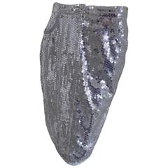 Blumarine silve sequins skirt