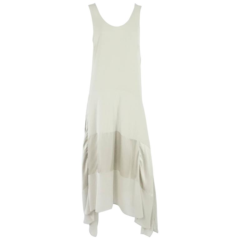 Brunello Cucinelli Taupe Silk Sleeveless Maxi Dress - Small For Sale at  1stDibs