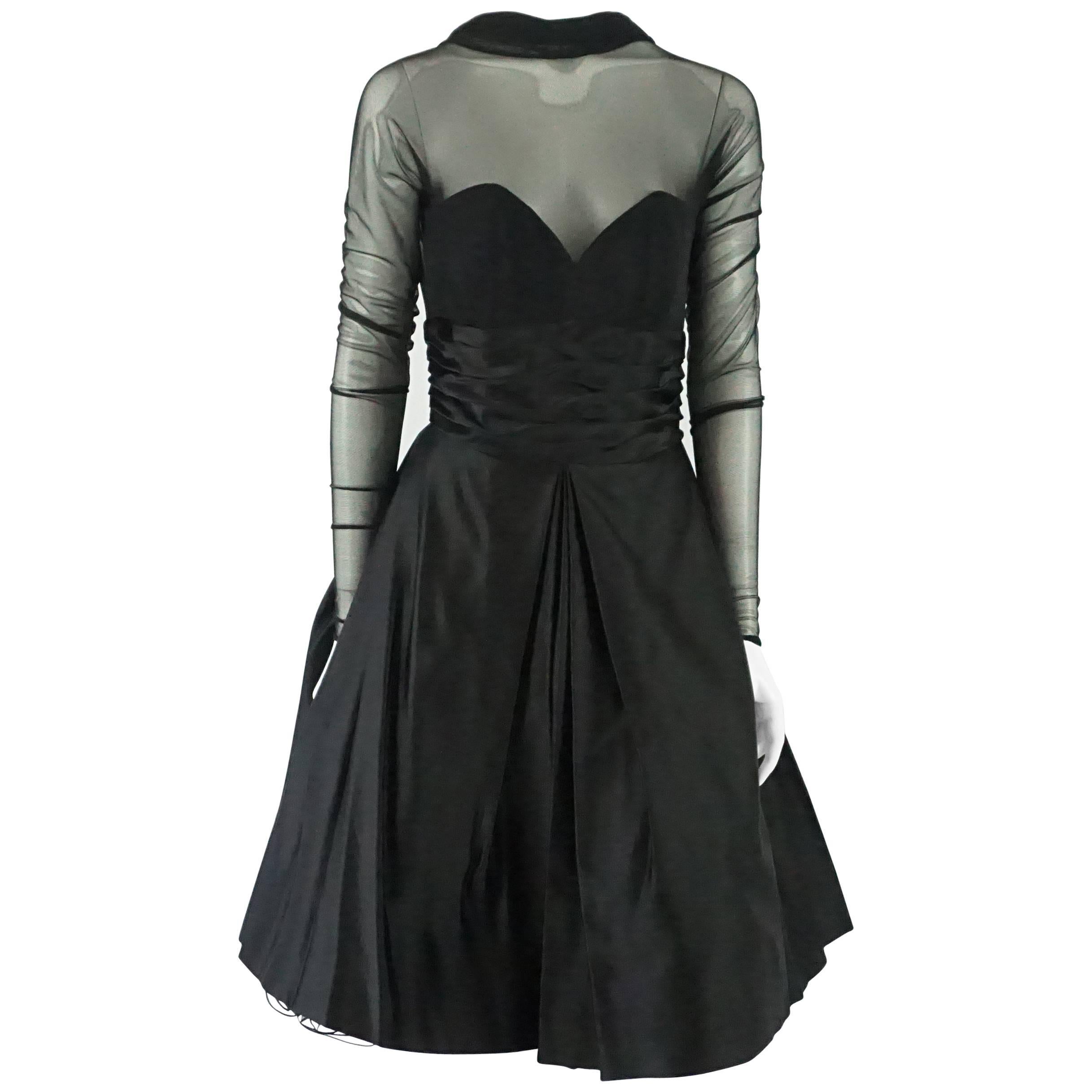 Vicky Tiel Couture 1980’s Black Evening Dress - Size 42 For Sale
