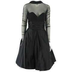 Vicky Tiel Couture 1980's Schwarzes Abendkleid - Größe 42