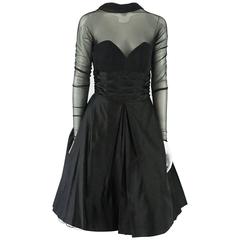 Vicky Tiel Couture Black Mesh and Acetate Evening Dress - 42 - Circa 80's 7