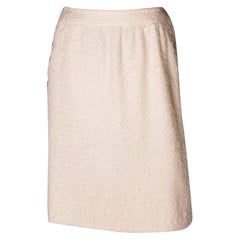 Vintage Chanel Ivory Boucle Skirt