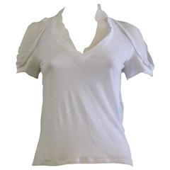 Hussein Chalayan White Cotton Top with a Twist 40