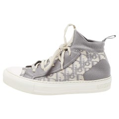 Dior Leather and Oblique Knit Fabric Walk'n'Dior High Top Sneakers Size 38