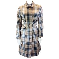 Burberry Classic Plaid Raincoat Trench Coat