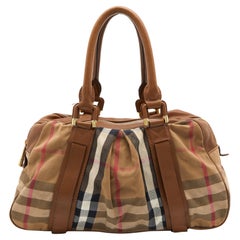 Burberry Beige House Check Canvas and Leather Ashbury Knight Bag