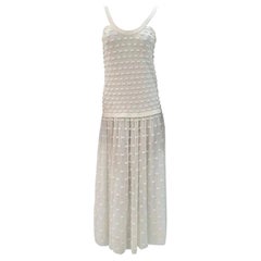 Chanel 2014 Cream Bows Sleeveless Summer Dress
