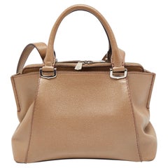 Cartier Metallic Beige Leather Mini C De Cartier Satchel