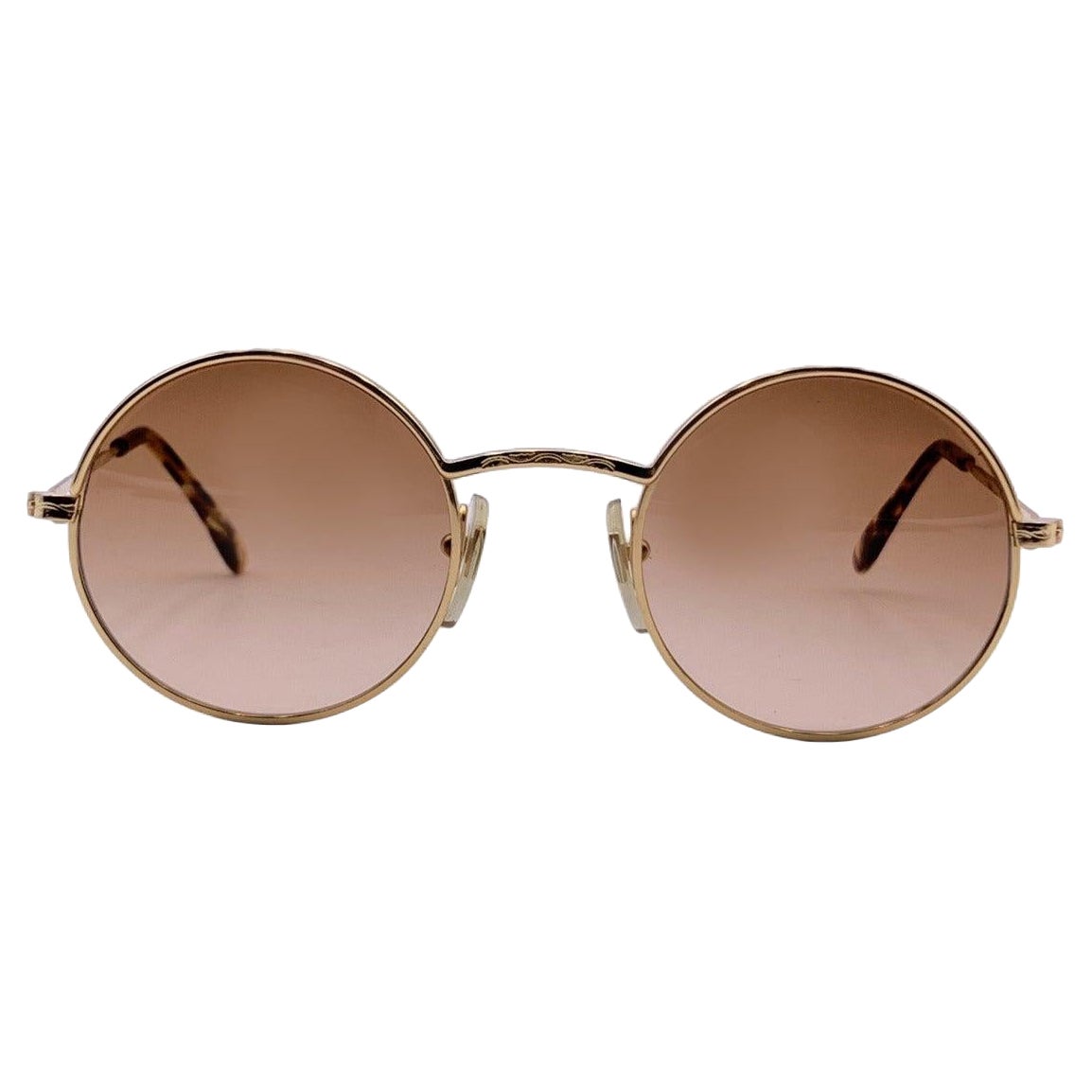 KENZO Round Vintage Gold Unisex Sunglasses Oscar K 13 47/23 135 mm For Sale
