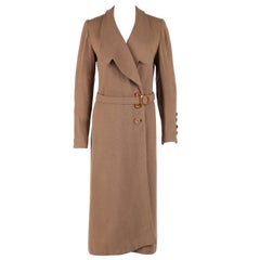 OOAK Manteau victorien édouardien brodé en laine brun clair Art Nouveau des années 1900 et 1910 Taille L