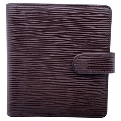 Used Louis Vuitton Brown Epi Leather Compact Wallet Coin Purse